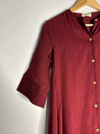 trueBrowns Maroon Slub Kurta - Distacart