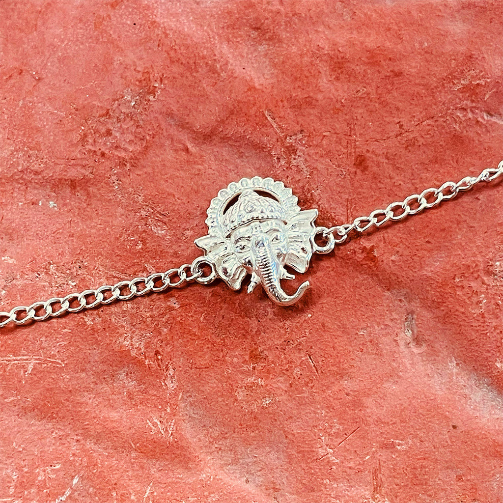 trueBrowns 925 Sterling Silver Ganesh Idol Silver Chain Rakhi - Distacart