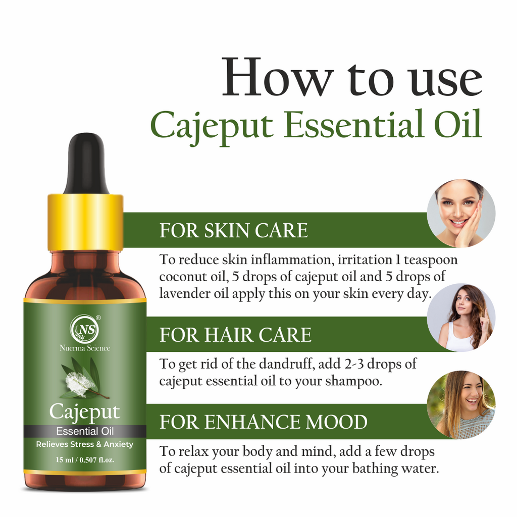 Nuerma Science Cajeput Essential Oil For Skin, Body & Hair Care