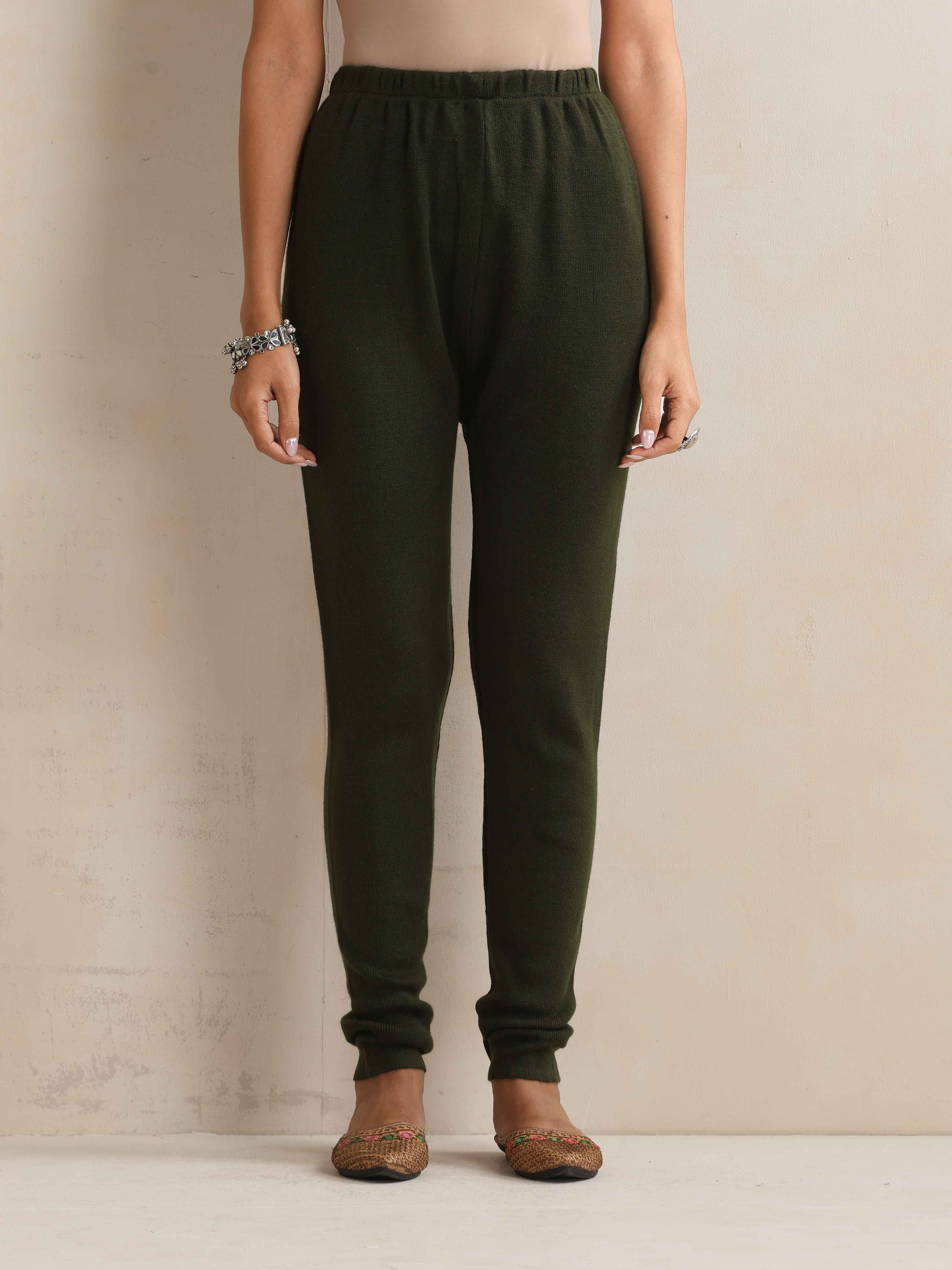 trueBrowns Green Woollen Leggings