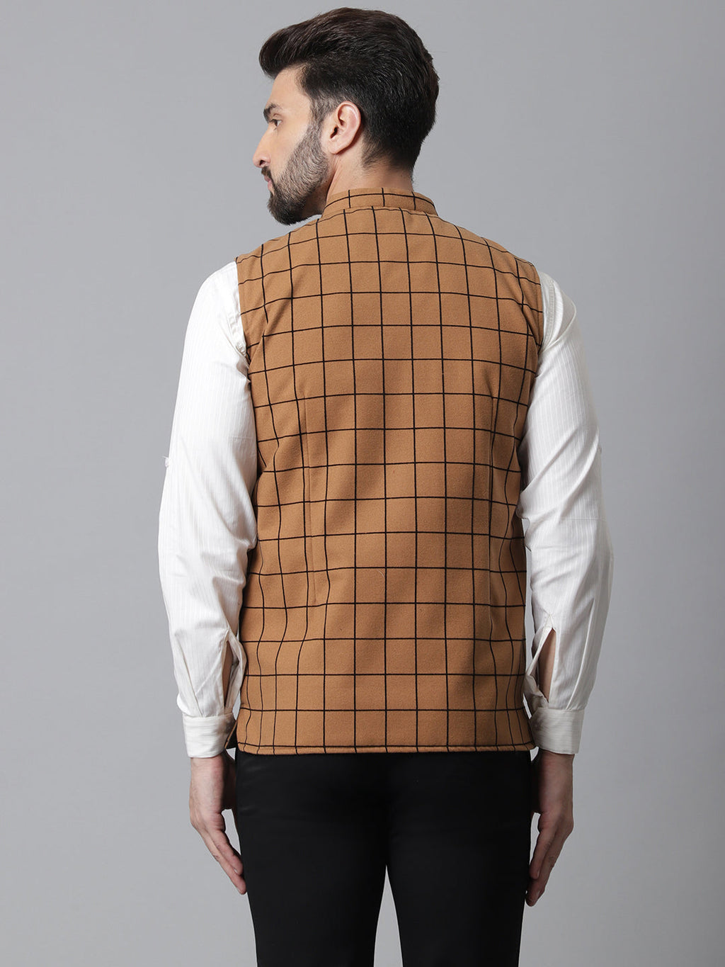 Even Apparels Men's Beige Nehru Jacket With Welt Pockets