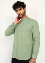 Fabmade Sage Linen Kurta
