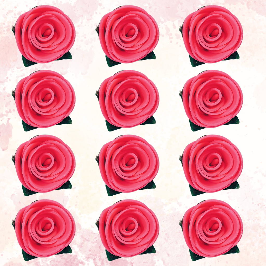 sugar roses for cake cupcake decoration hot pink 120 gms