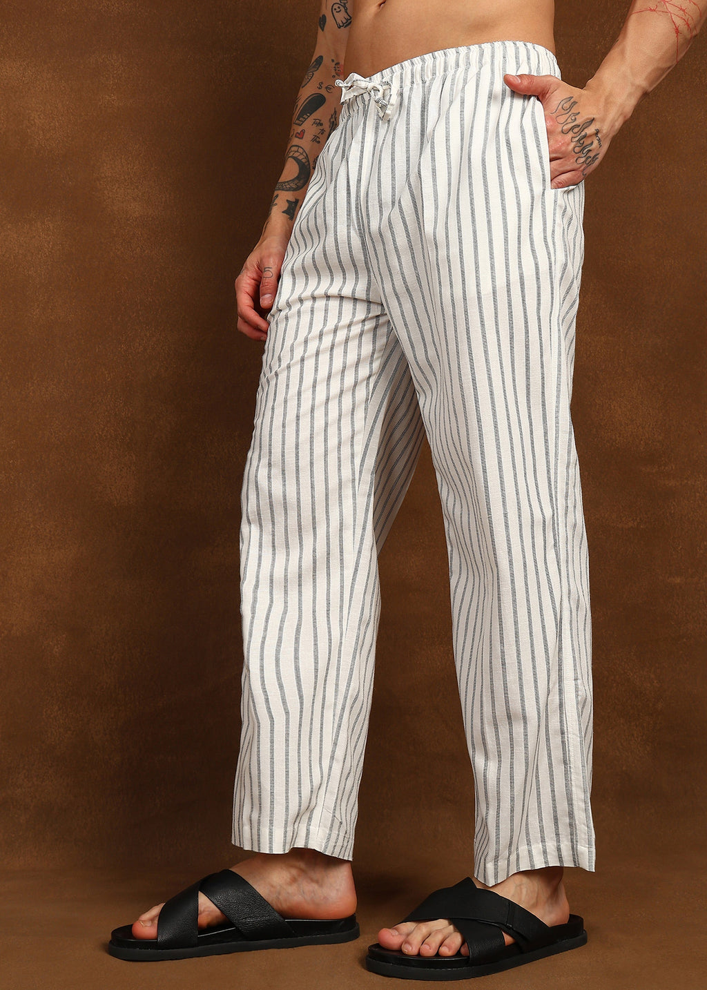 Fabmade Driftline Stripe Linen Pyjama