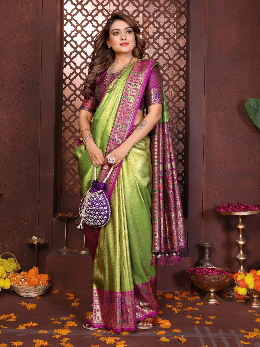 Anaita Banarasi Tissue Silk Saree - Distacart