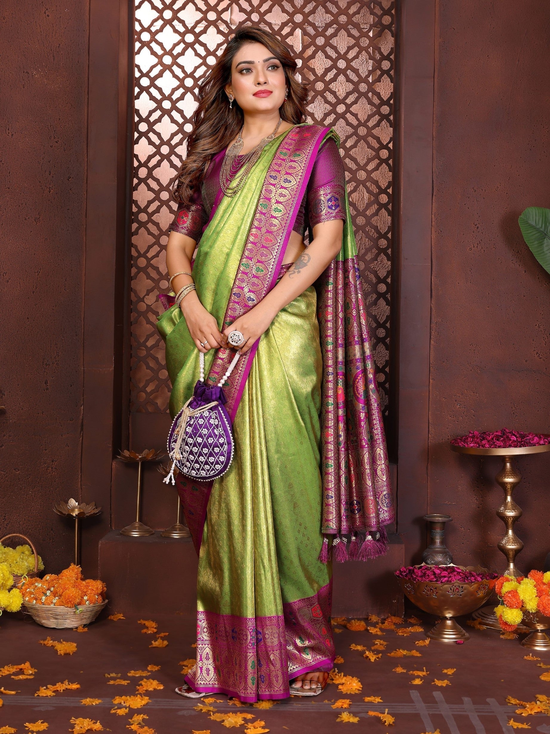 Anaita Banarasi Tissue Silk Saree - Distacart