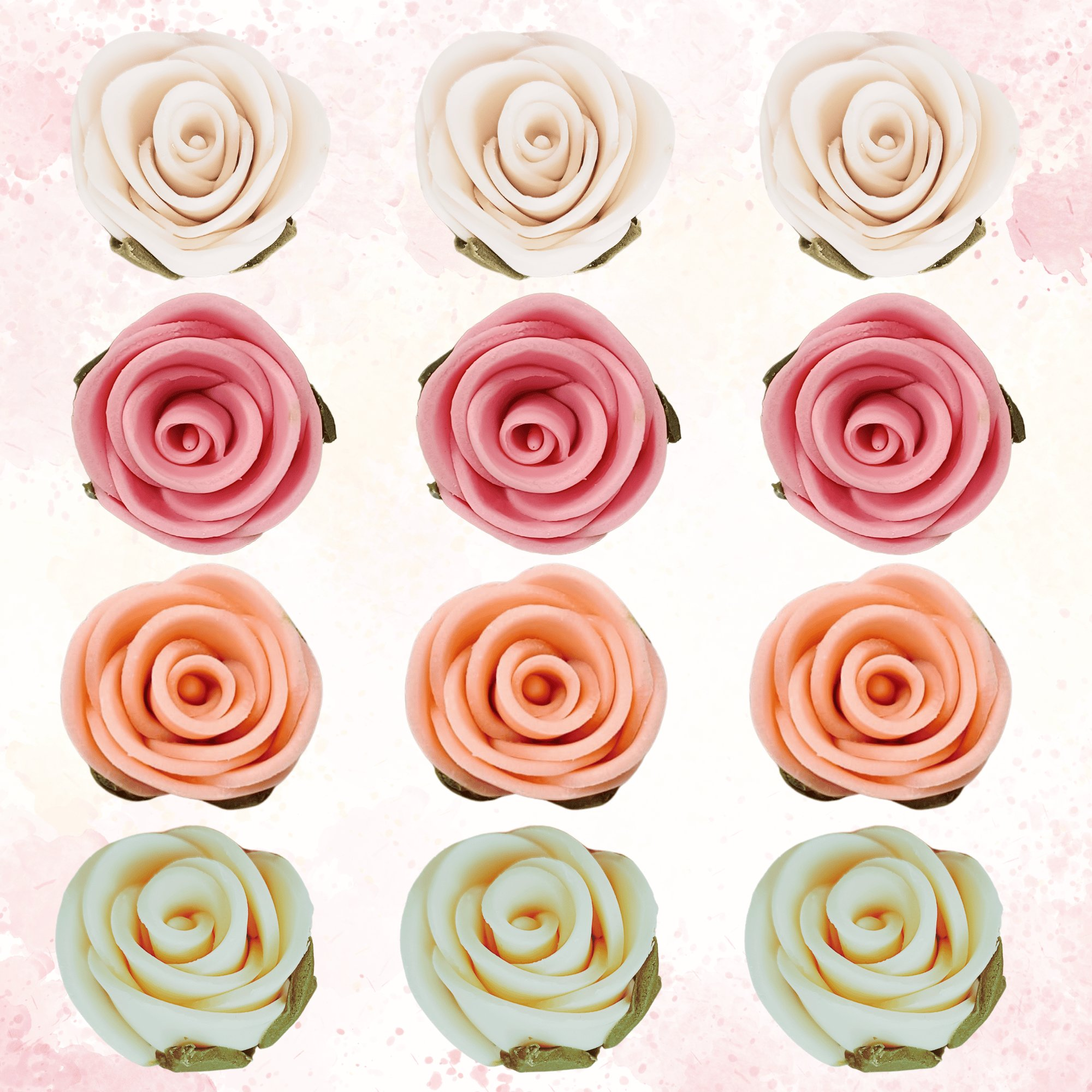 confect sugar roses topper sugar roses for cake decorations cupcakes doughnut edible toppers ombre 3 pack of 12