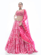 Myra Pink Jaquard Embroidered Designer Lehenga