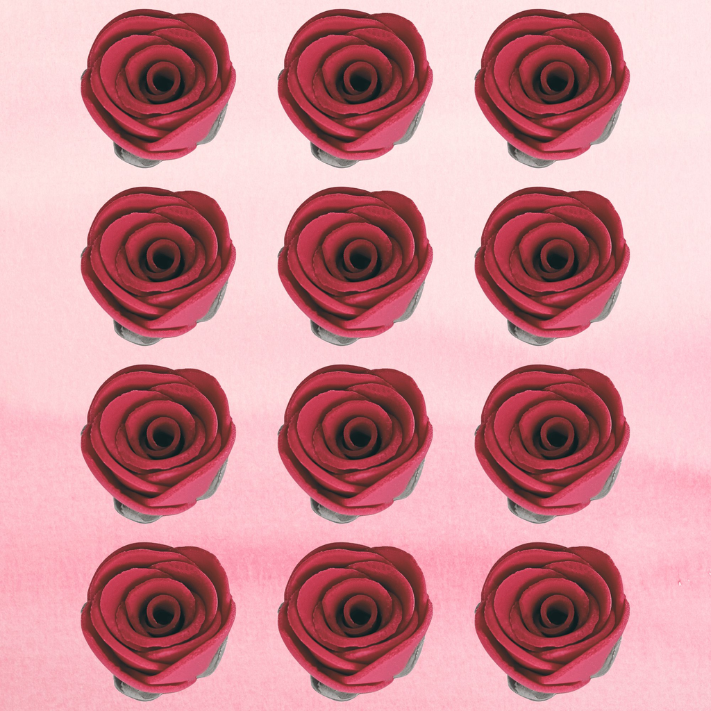 sugar roses for cake cupcake decoration burgundy 120 gms