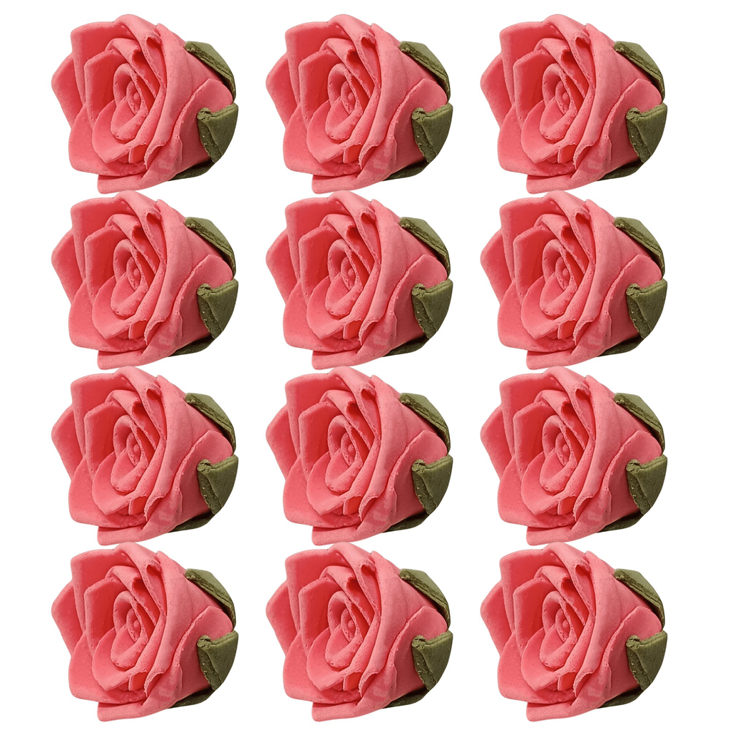 confect sugar roses topper sugar roses for cake decorations edible salmon pink roses pack of 12