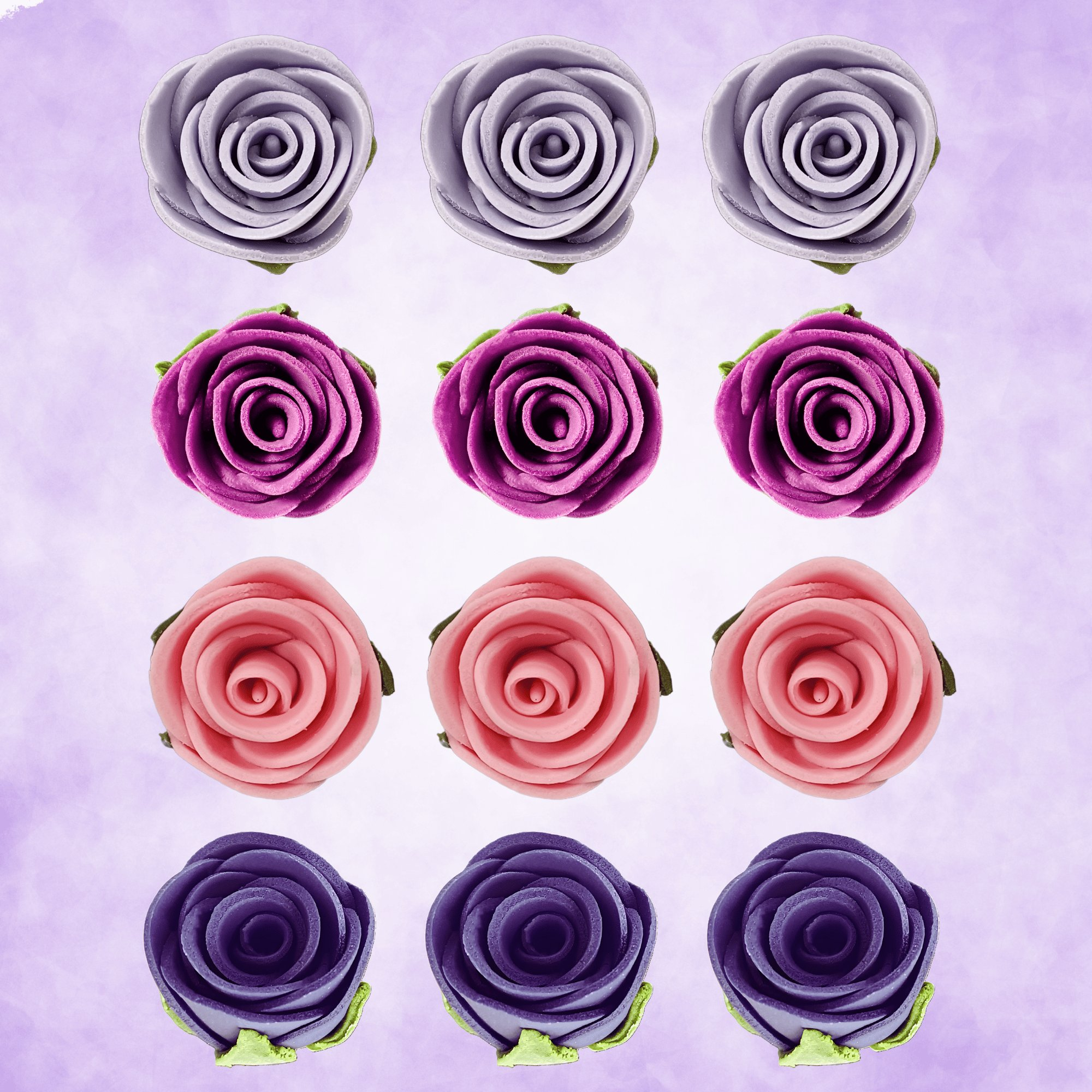 confect sugar roses topper sugar roses for cake decorations cupcakes doughnut edible toppers ombre 4 pack of 12