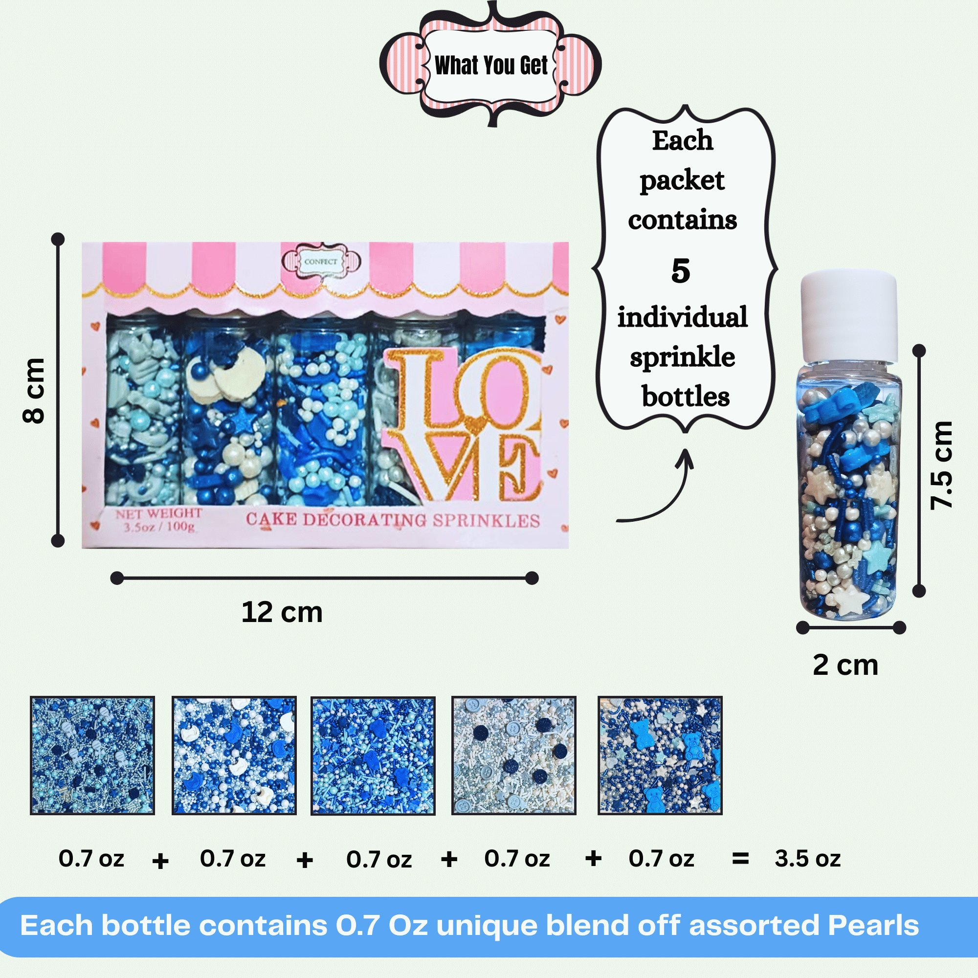 confect boys baby shower sprinkles baby blue sprinkles for cake cupcake decorating pack of 5 baby shower 27