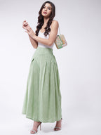 InWeave Women's Green Handloom Palazzo
