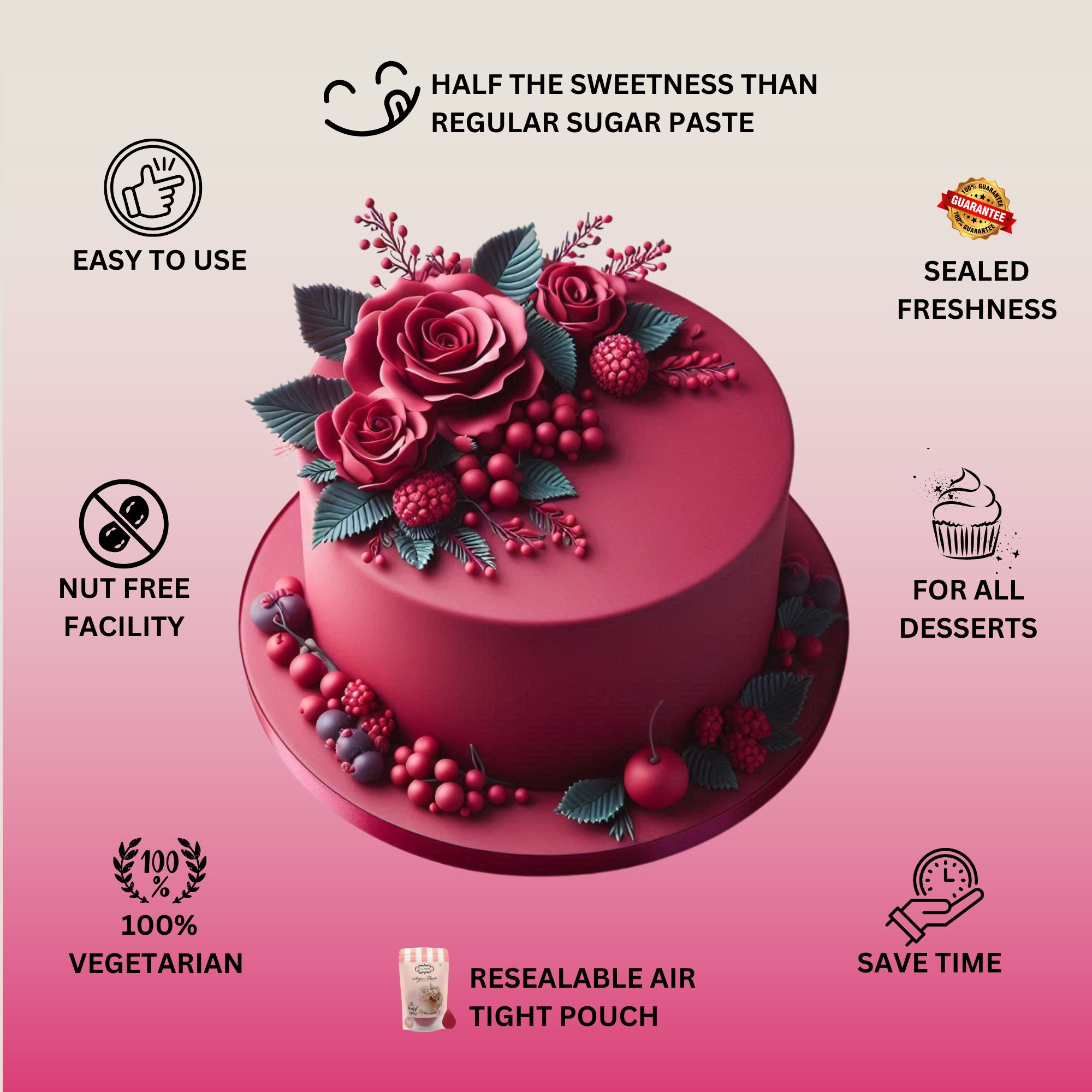 confect burgundy sugarpaste br b 250 gms b