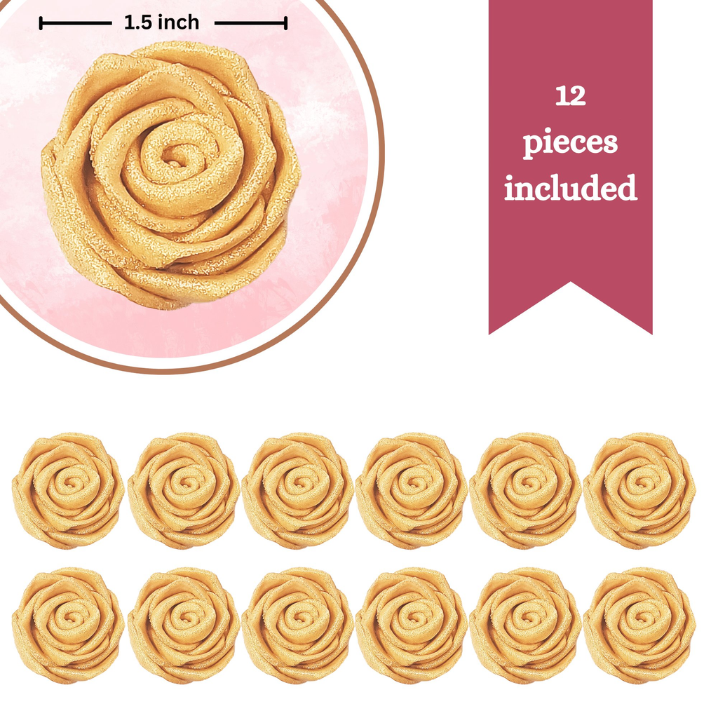 confect edible rose cake toppers edible toppers roses for cake decorations 12 roses champagne gold