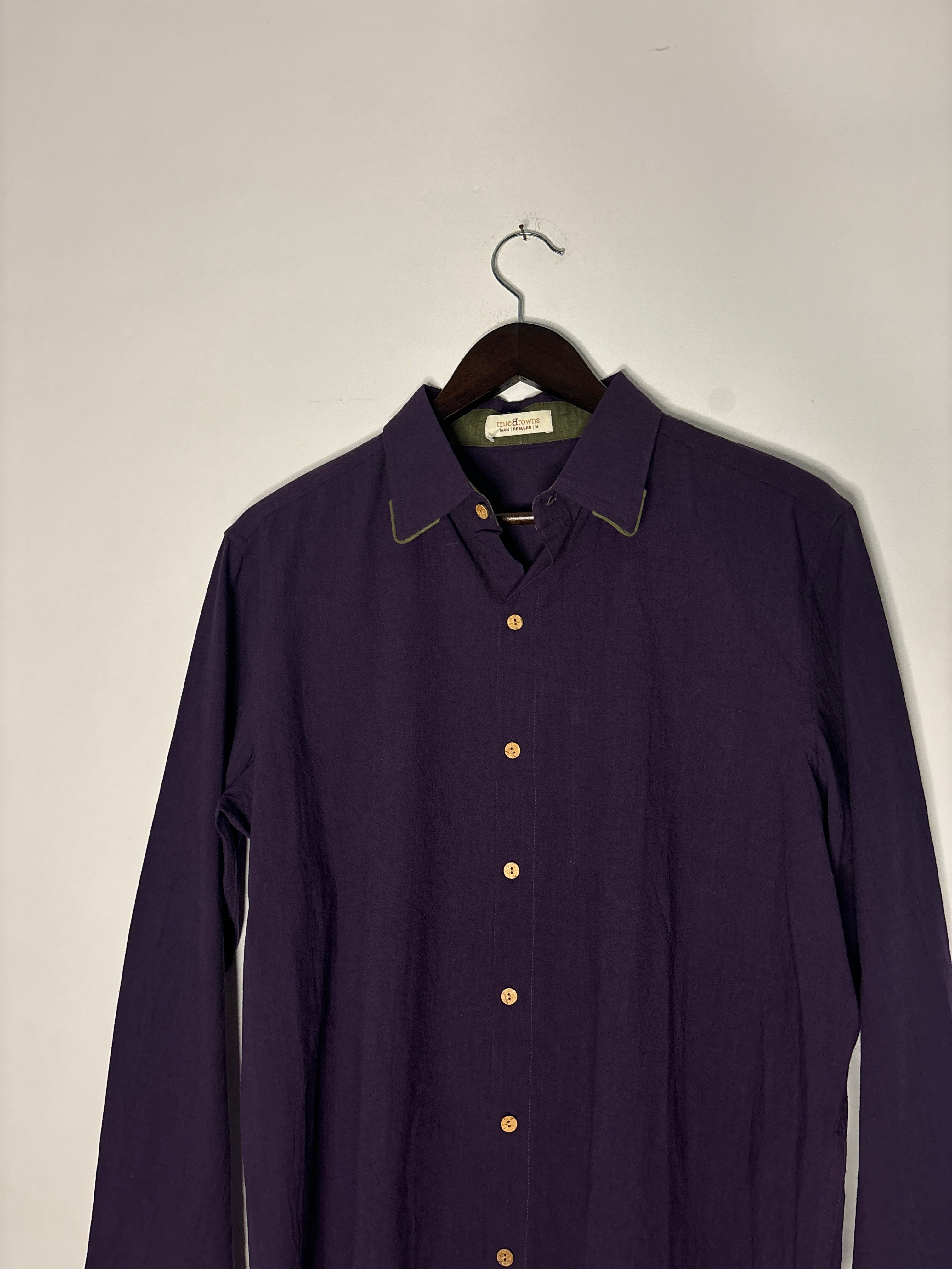 trueBrowns Purple Slub Men's Shirt