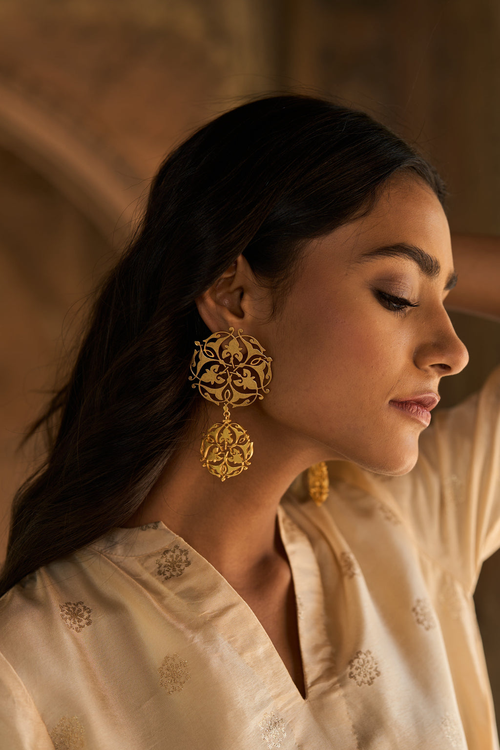 trueBrowns Gold-Polished Circle Drop Earrings - Distacart