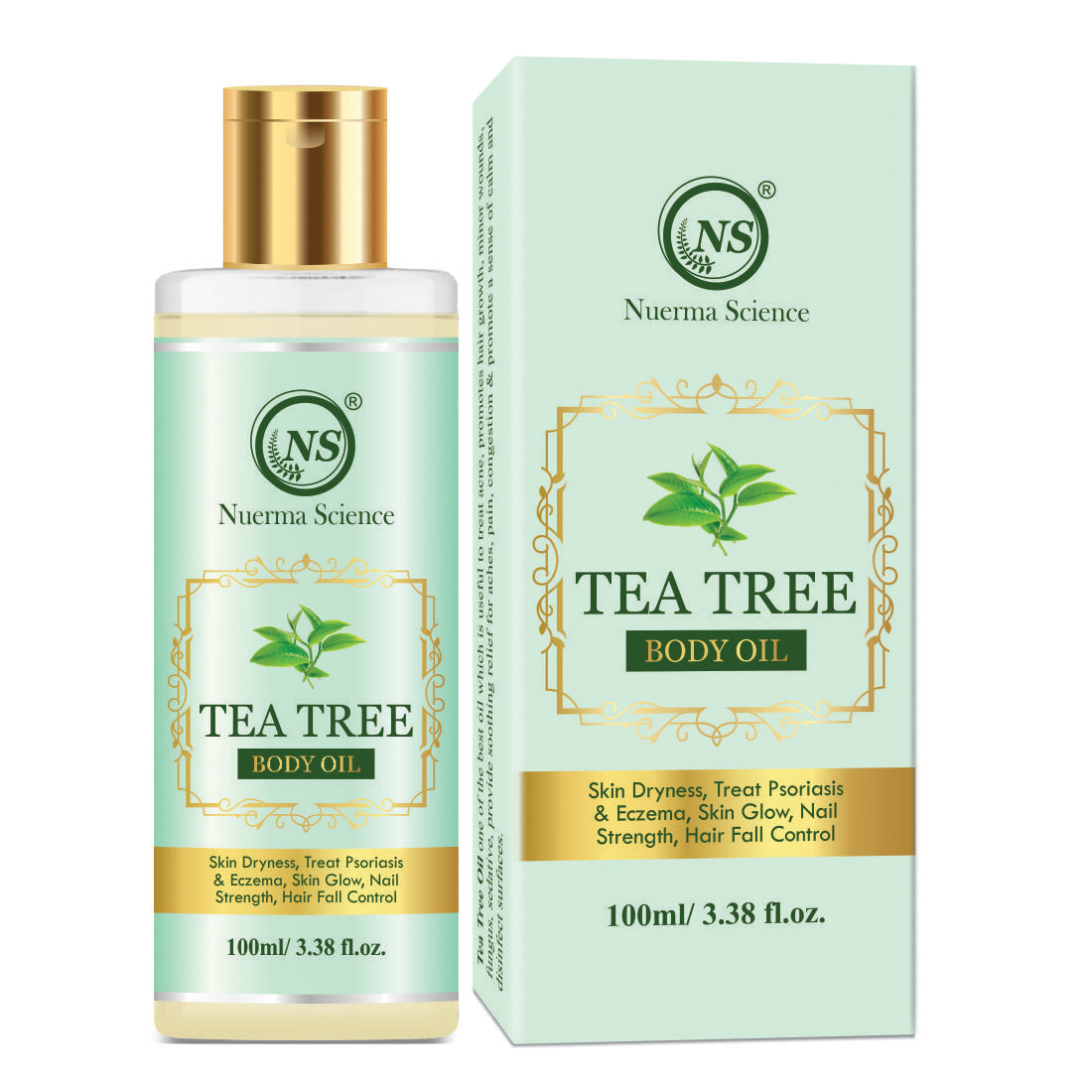 Nuerma Science Tea Tree Body Oil for Skin Cleansing & Moisturization