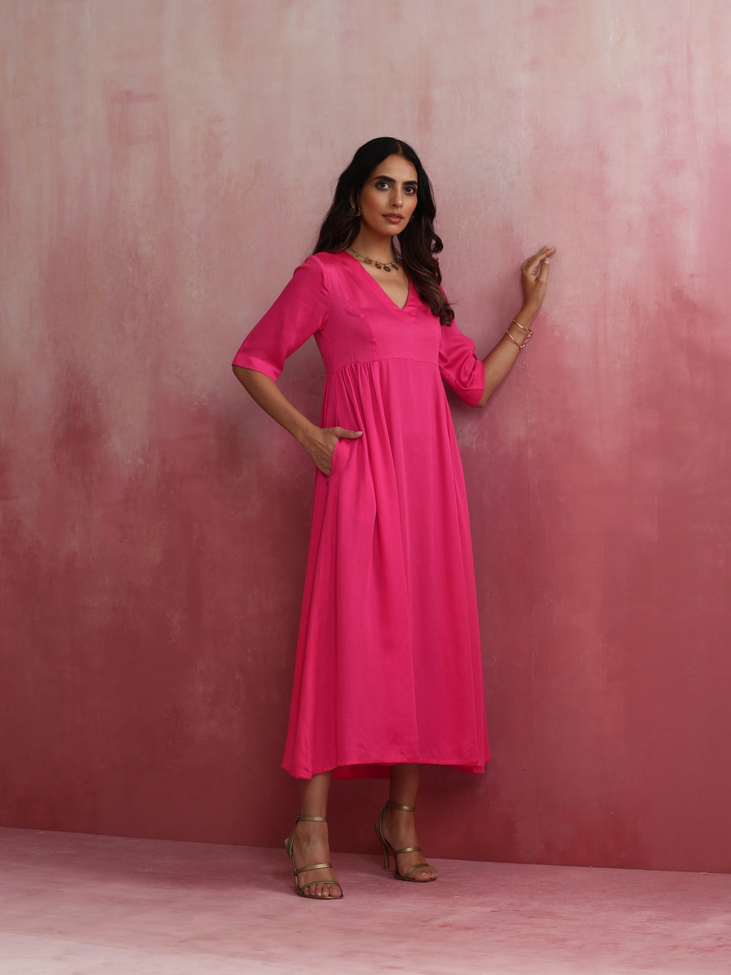 trueBrowns Modal Pink Dress - Distacart
