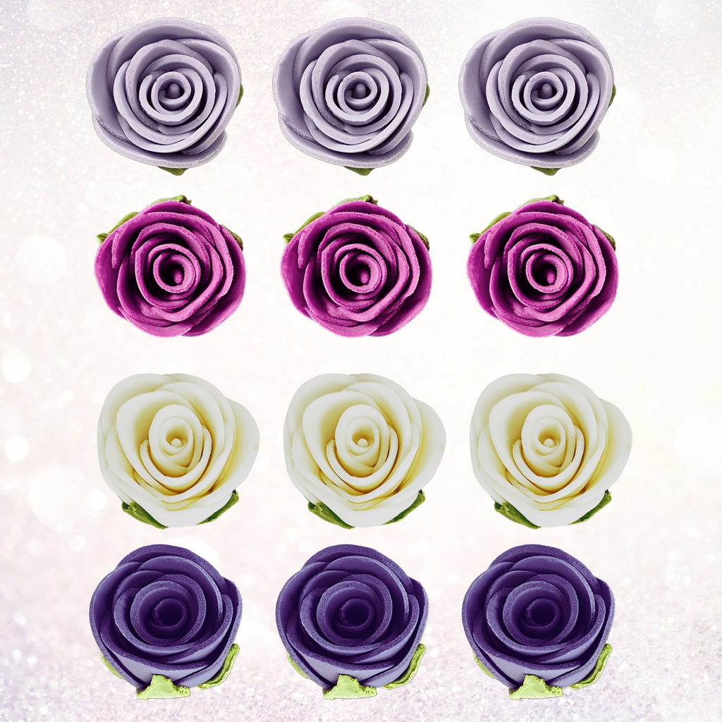confect sugar roses topper sugar roses for cake decorations cupcakes doughnut edible toppers ombre 6 pack of 12