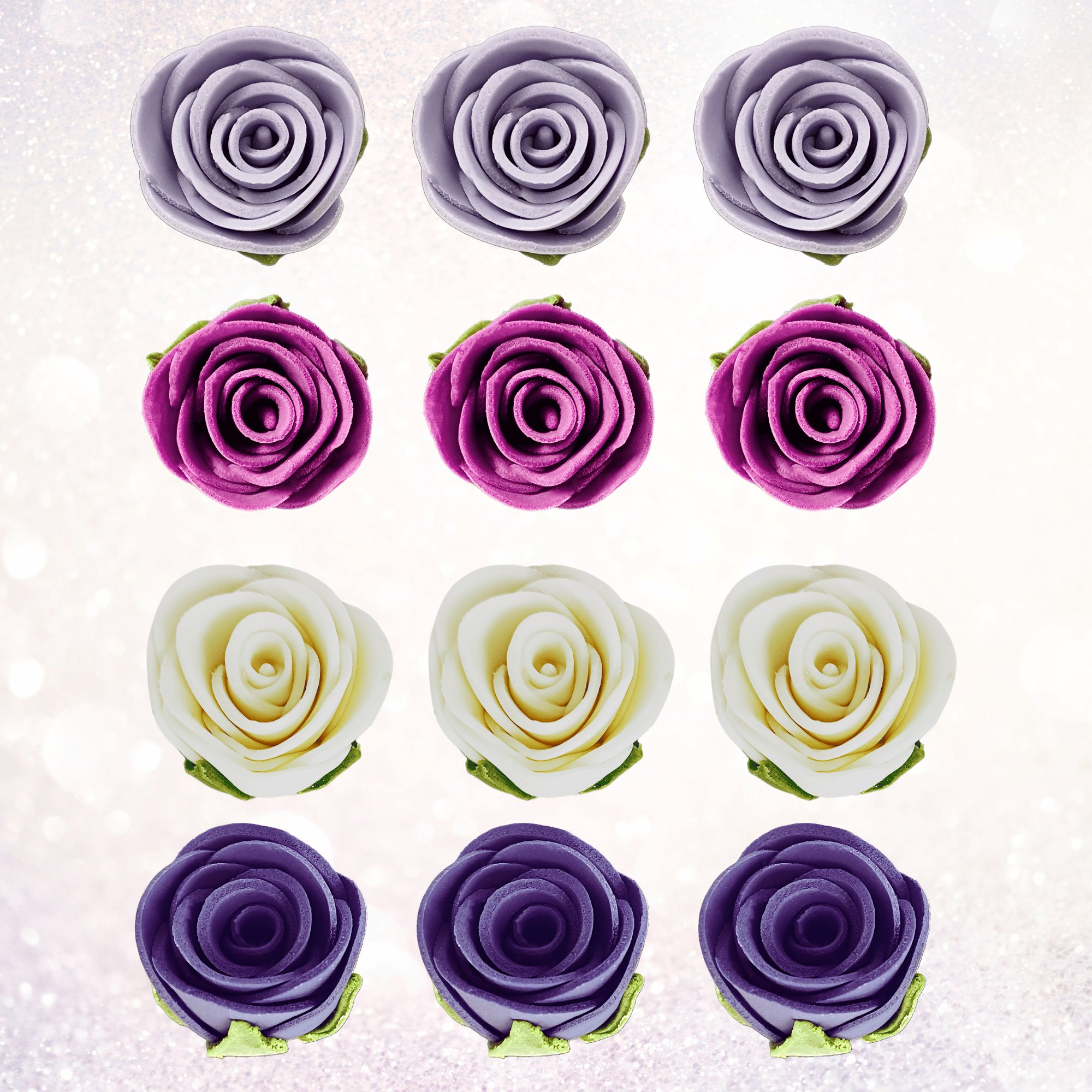 confect sugar roses topper sugar roses for cake decorations cupcakes doughnut edible toppers ombre 6 pack of 12