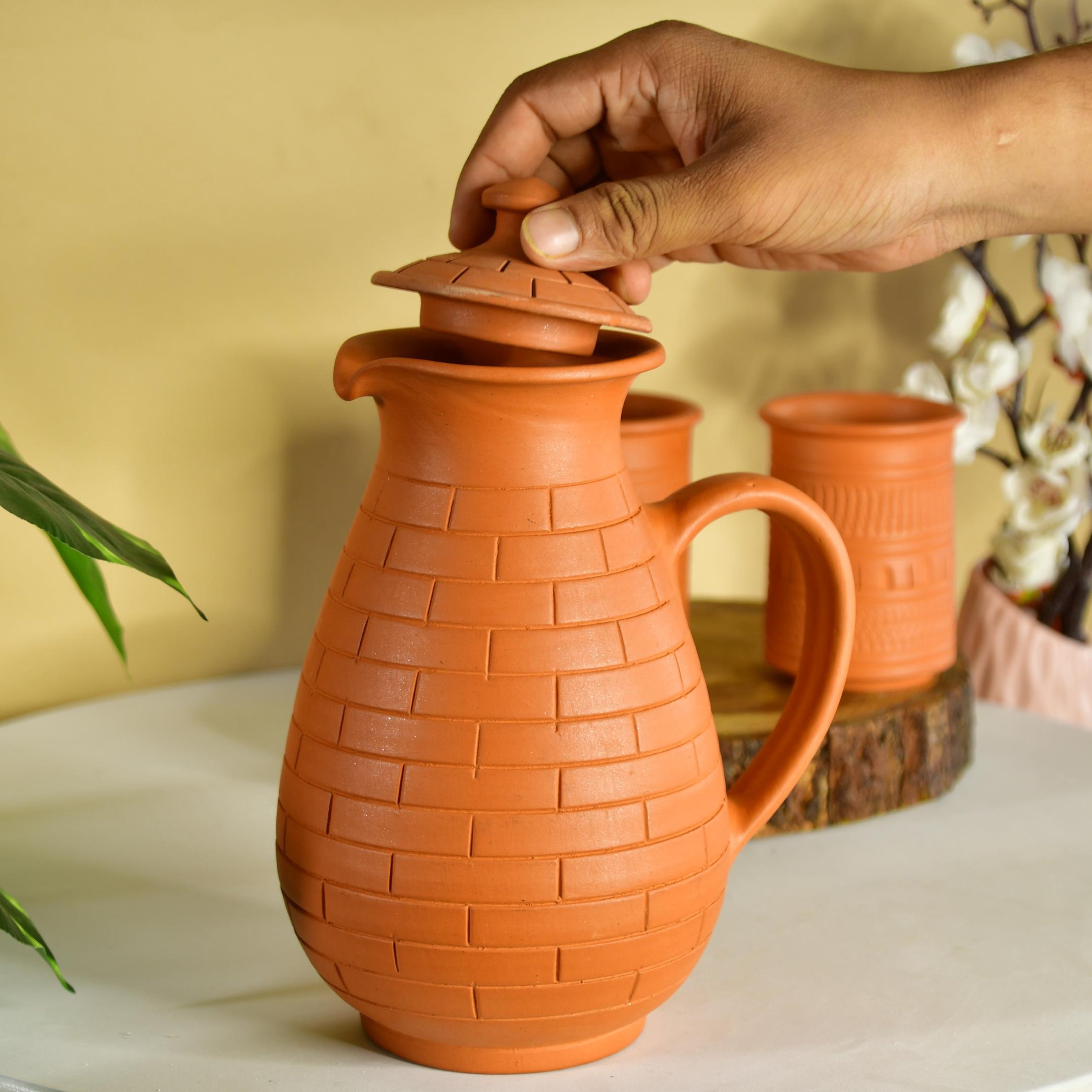 Sowpeace Premium Large Terracotta Jug for Water and Drinks - Distacart