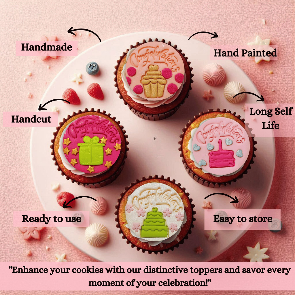 confect celebration toppers for cakes cupcakes celebration toppers for cupcake cake decoration 100gms ct 08