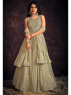Myra Pista Real Georgette Designer Gown Style Suit - Distacart