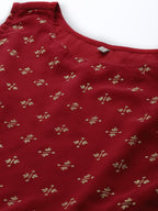 Ahalyaa Boat Neck Printed Embellished Tunic
