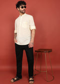 Fabmade Ivory Noor Dotted Short Kurta