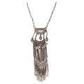 Silver-Plated Alloy Long Silver Oxidised Necklace - The Pari