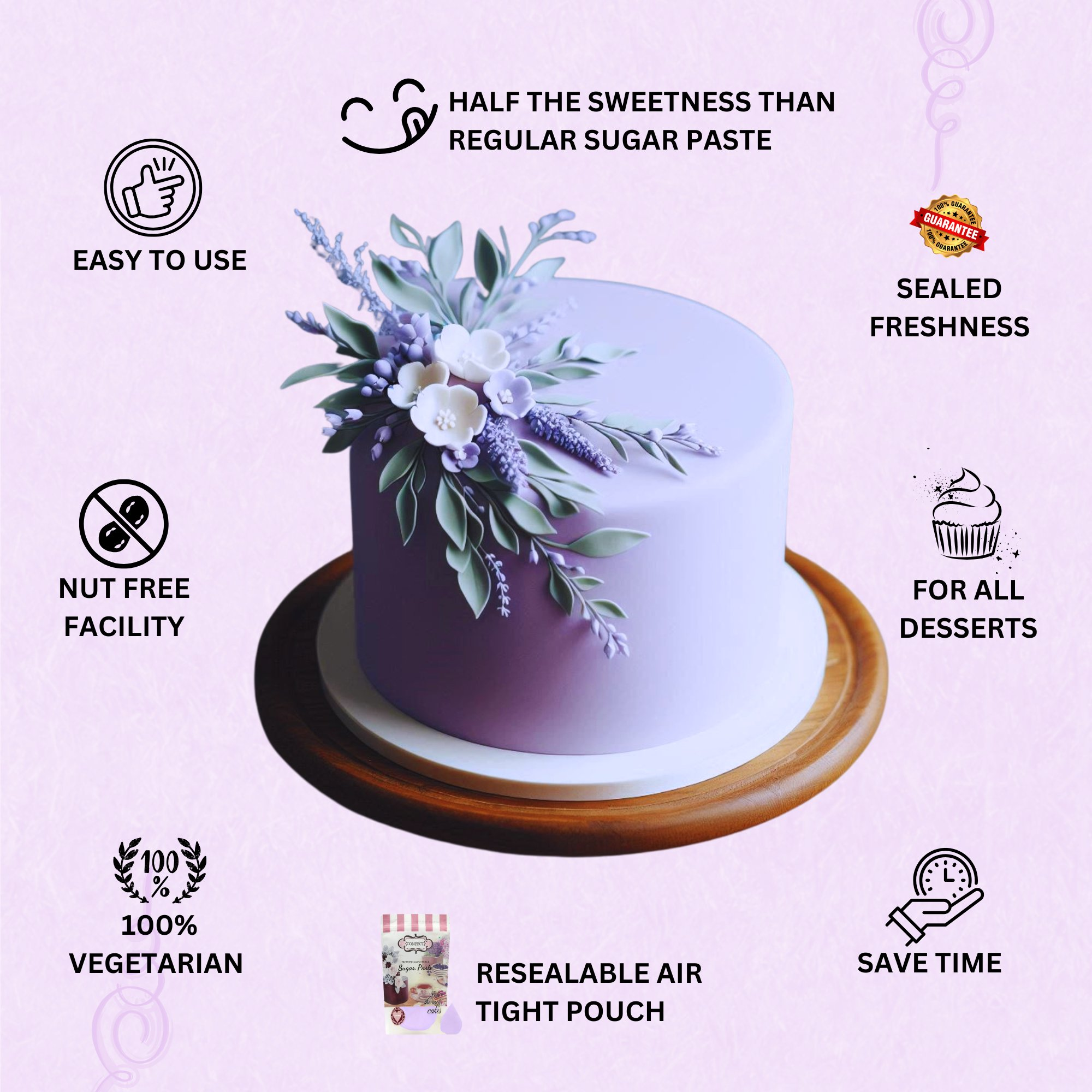 lavender fondant edible sugarpaste 1kg
