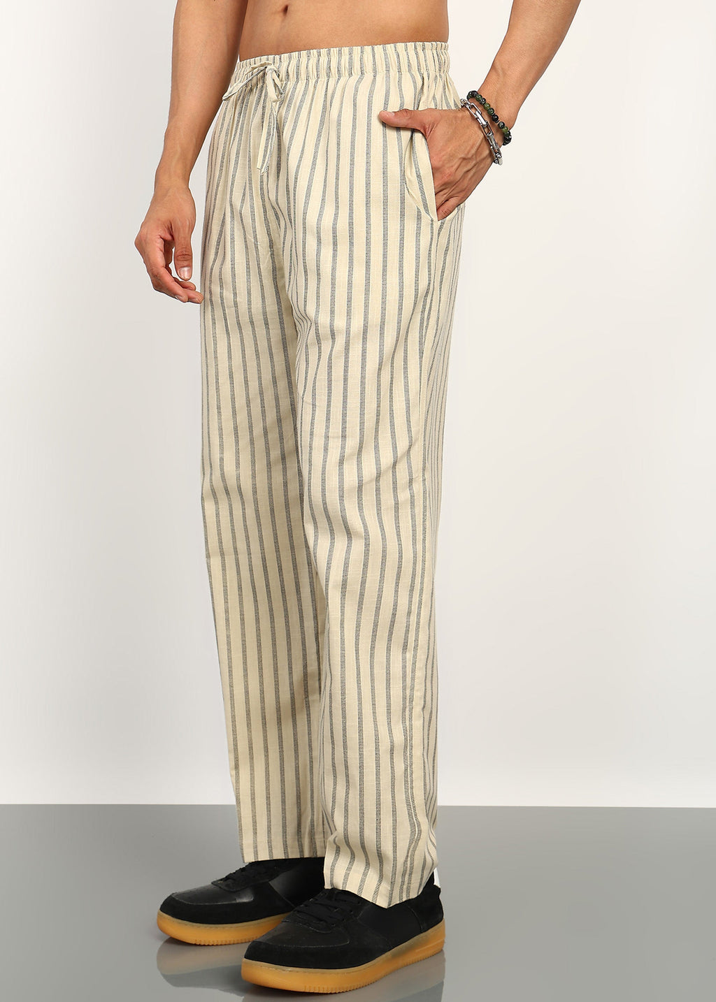 Fabmade Sandline Stripe Linen Trousers
