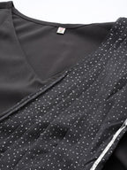 Ahalyaa Abstract Print Layered Crepe Ethnic Dress - Distacart