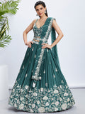 House of Panchhi Pink Pure Georgette Position Printing With Siroski Stone Work Lehenga Choli & Dupatta