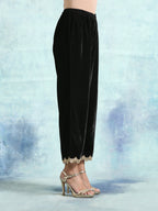 trueBrowns Black Velvet Lace Pant