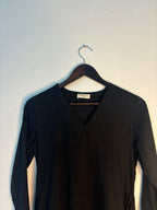 trueBrowns Black Slub V neck Kurta - Distacart