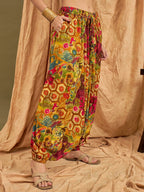 InWeave Mustard Multi Flower Harem Pant