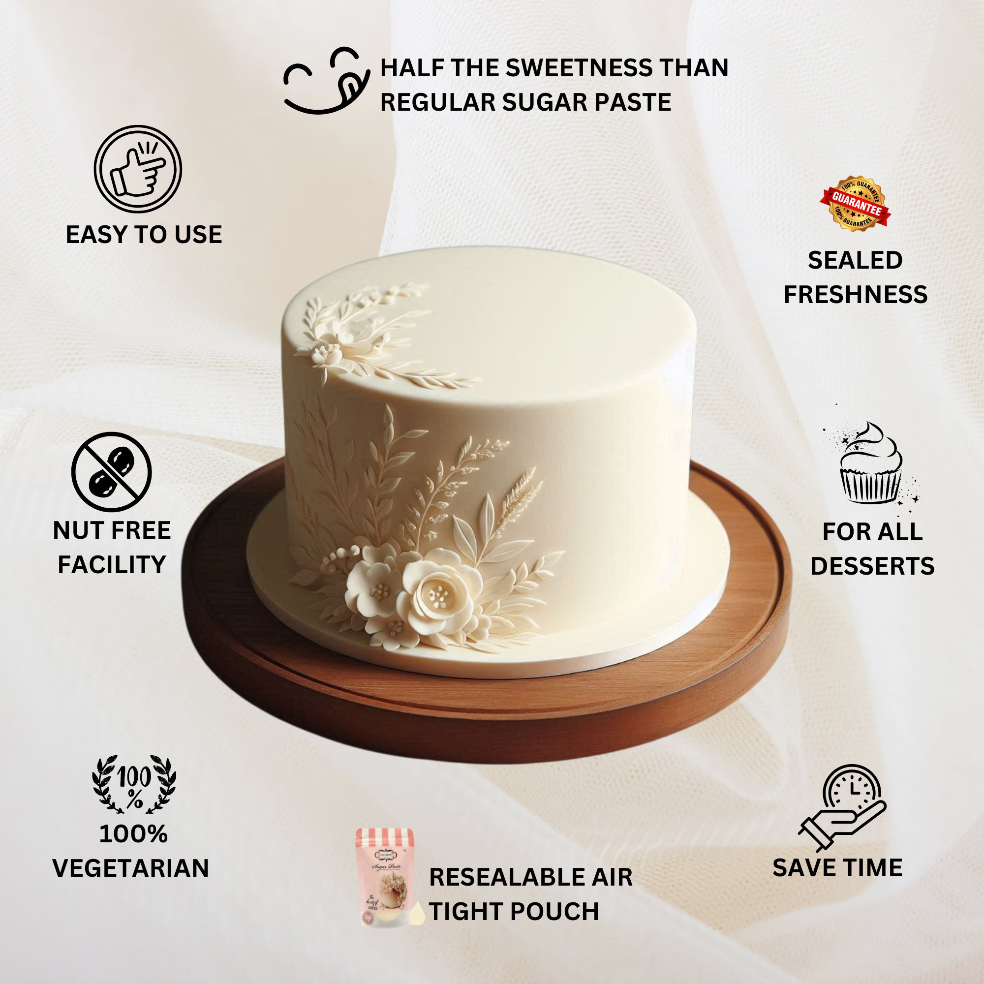 confect ivory sugarpaste br b 250 gms b
