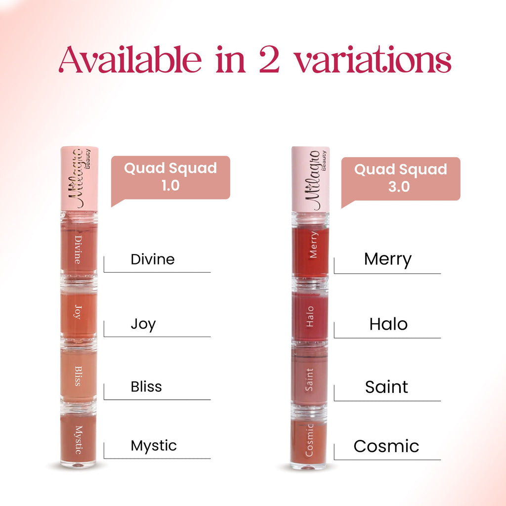 Milagro Beauty Quad Squad 2.0 4-in-1 Matte Liquid Lipstick