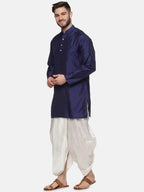 Sethukrishna Men Navy Blue Kurta with Dhoti Pants - Distacart