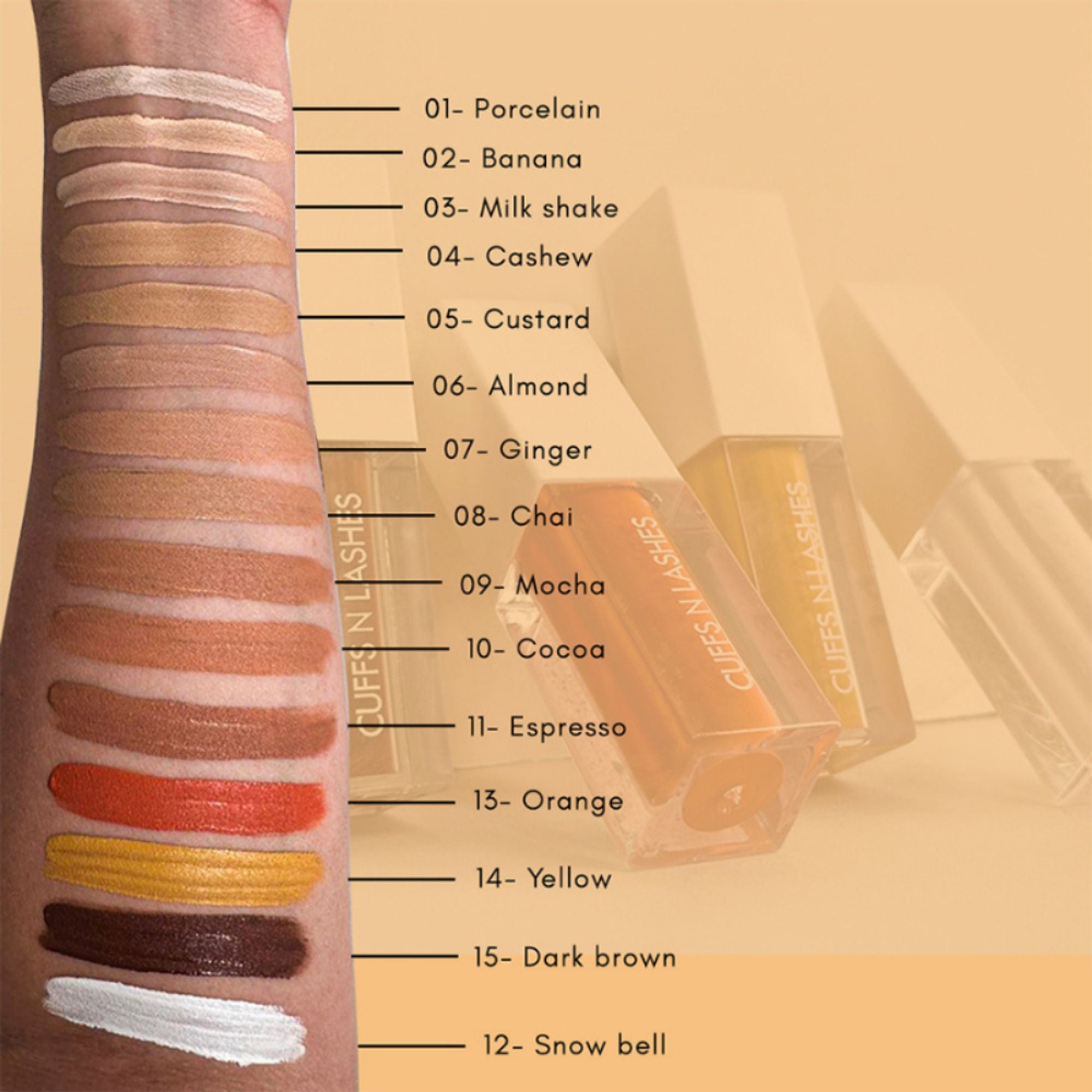 CUFFS N LASHES Cover It All Liquid Concealer - 13 Orange - Distacart