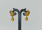 Terracotta Peacock Stud With Drop