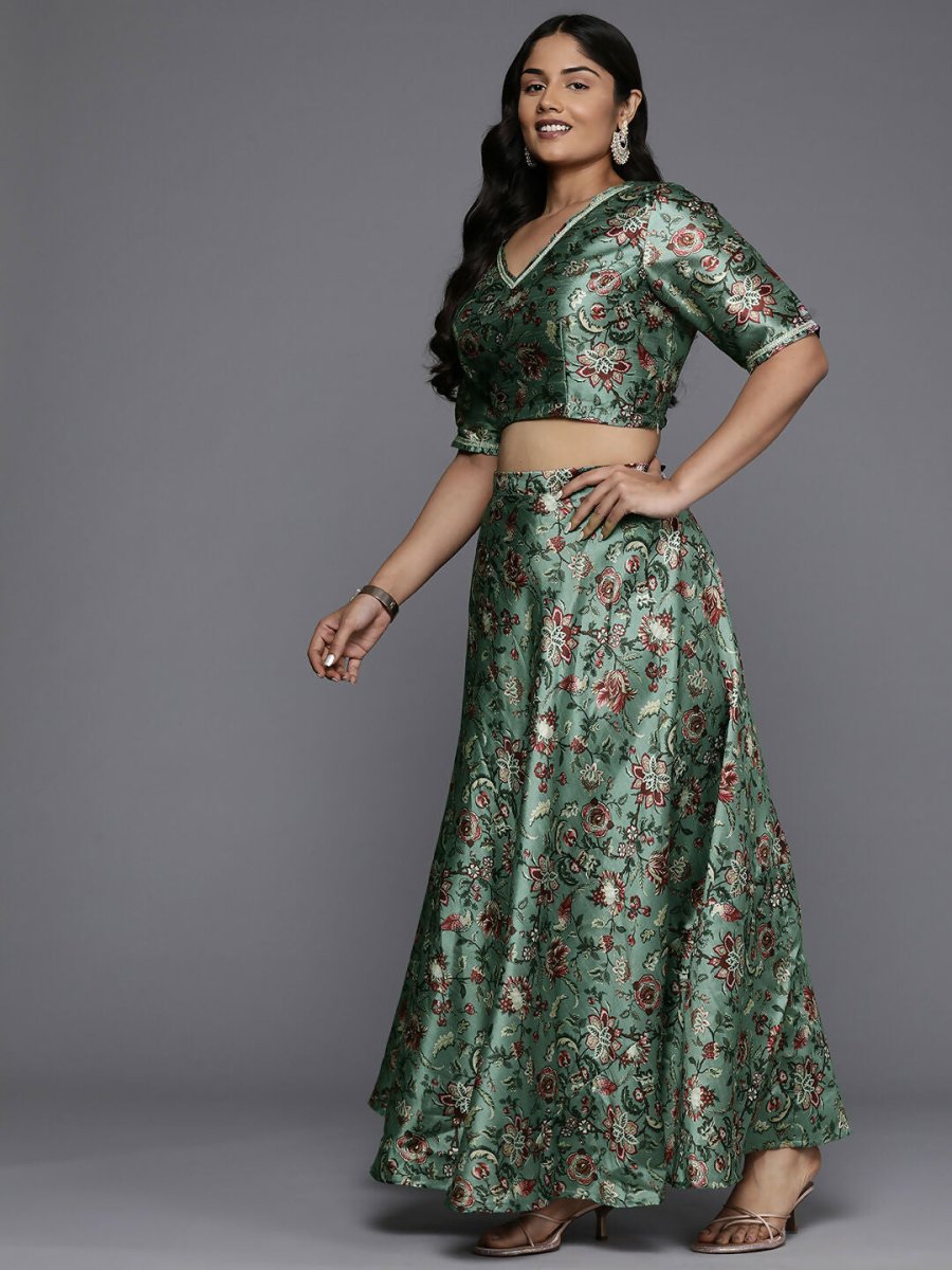 Ahalyaa Women's Traditional wear Lehenga Choli - Green