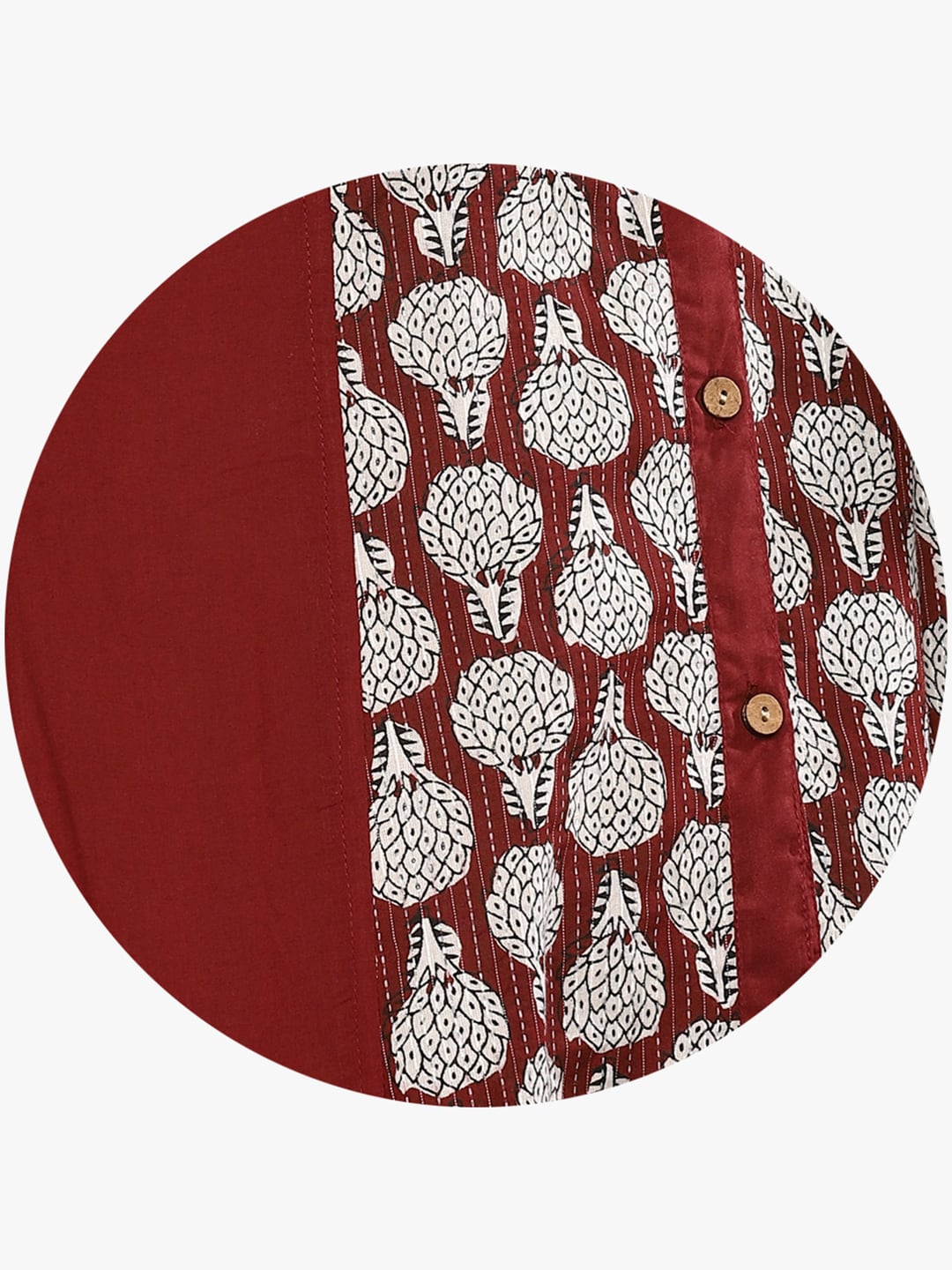 Sangria Women Maroon & Beige Printed Straight Kurta