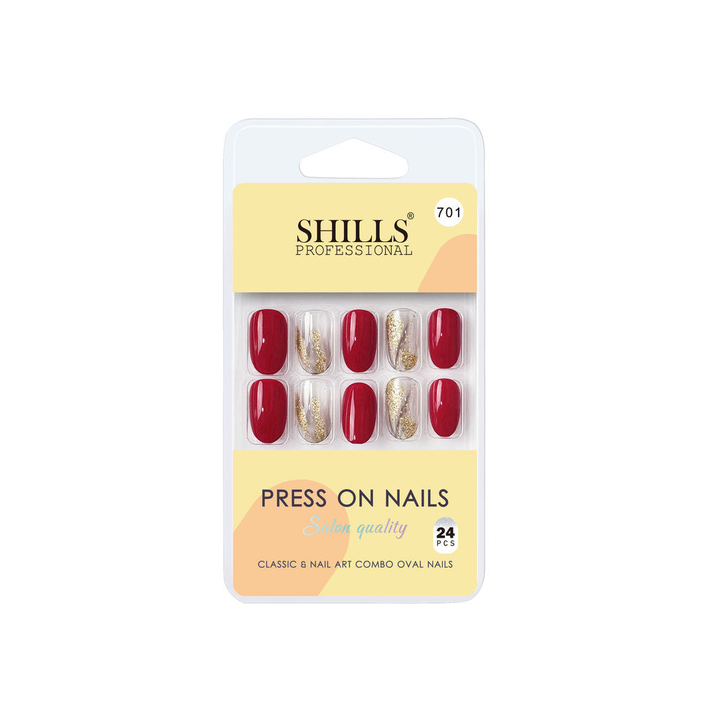 shills professional reusable press on nails oval spn701