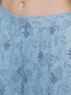 Aks Floral Printed Straight Kurta & Palazzos With Dupatta