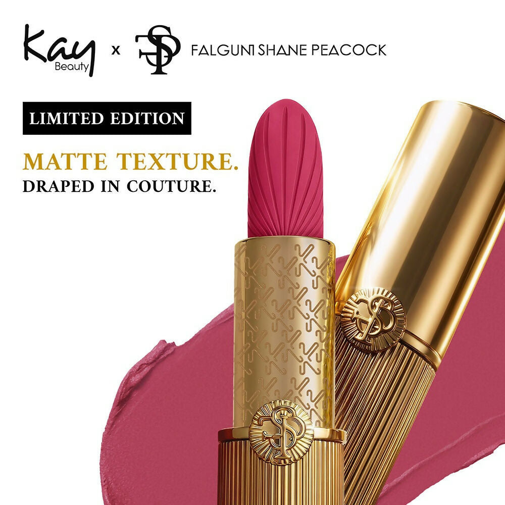 Kay Beauty x Falguni Shane Peacock Luxe Matte Lipstick - Peony Taffeta - Distacart