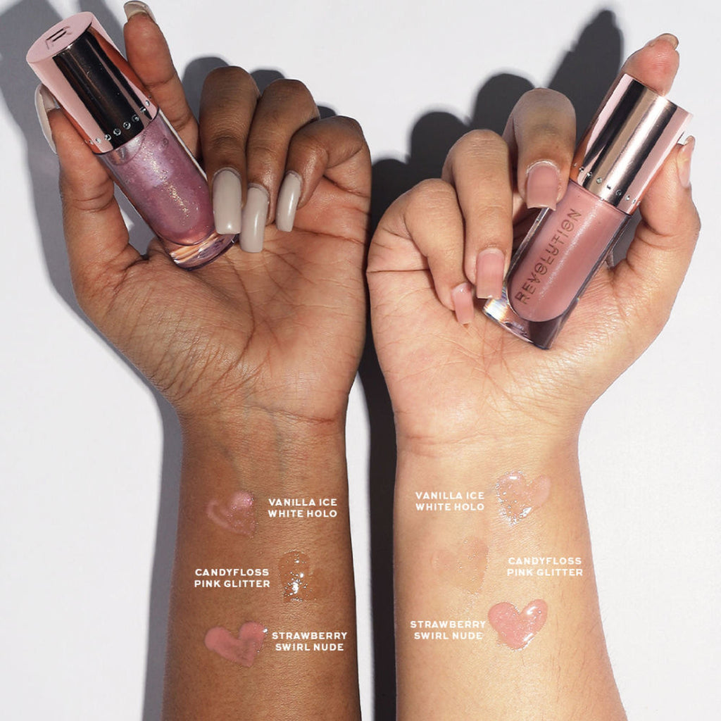 Makeup Revolution Y2K Baby Sweet Bomb Lip Gloss - Candyfloss Pink Glitter - Distacart