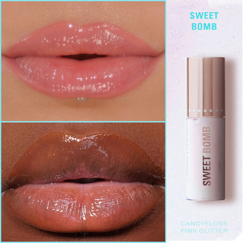 Makeup Revolution Y2K Baby Sweet Bomb Lip Gloss - Candyfloss Pink Glitter - Distacart